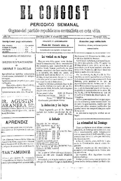 El Congost, 2/2/1894 [Issue]