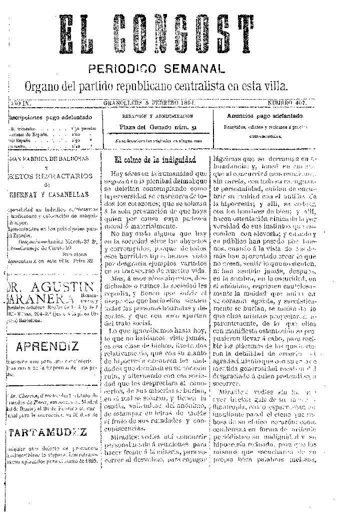 El Congost, 5/2/1894 [Issue]