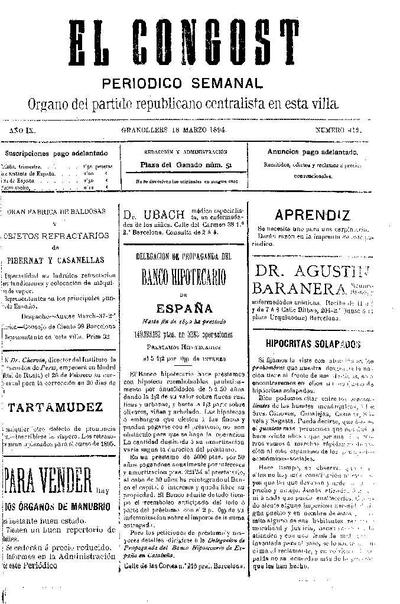 El Congost, 18/3/1894 [Issue]