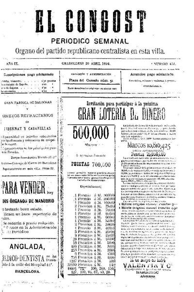 El Congost, 29/4/1894 [Issue]