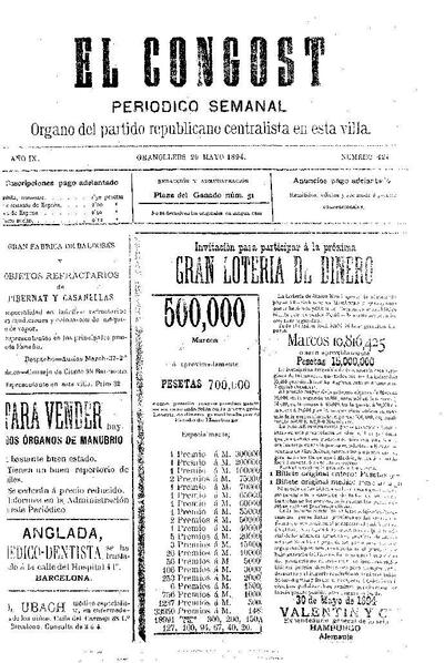 El Congost, 20/5/1894 [Issue]