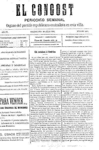 El Congost, 29/7/1894 [Issue]