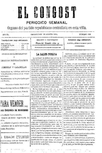 El Congost, 19/8/1894 [Issue]