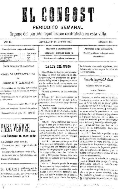 El Congost, 26/8/1894 [Issue]