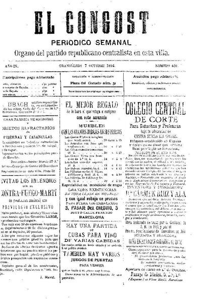 El Congost, 7/10/1894 [Issue]