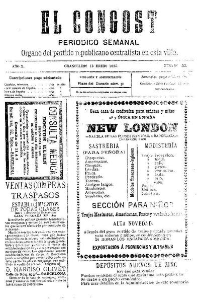 El Congost, 13/1/1895 [Issue]