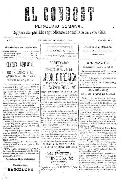 El Congost, 24/2/1895 [Issue]