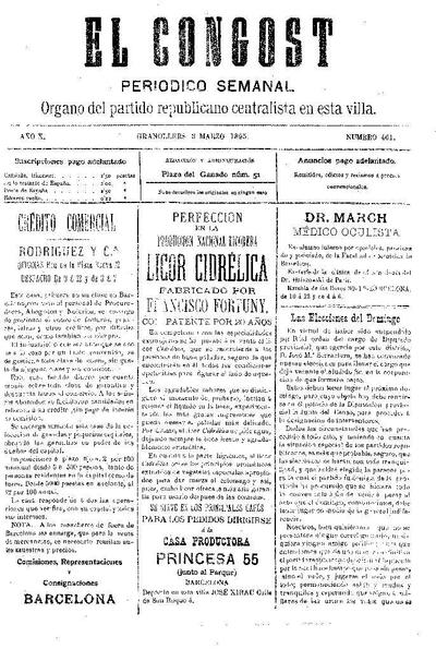 El Congost, 3/3/1895 [Issue]