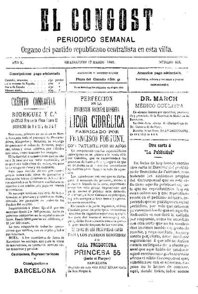 El Congost, 17/3/1895 [Issue]