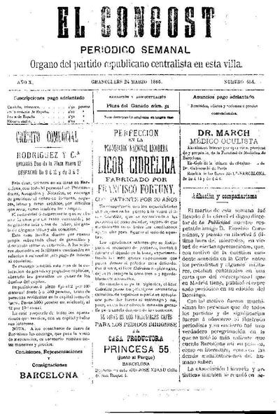 El Congost, 24/3/1895 [Issue]