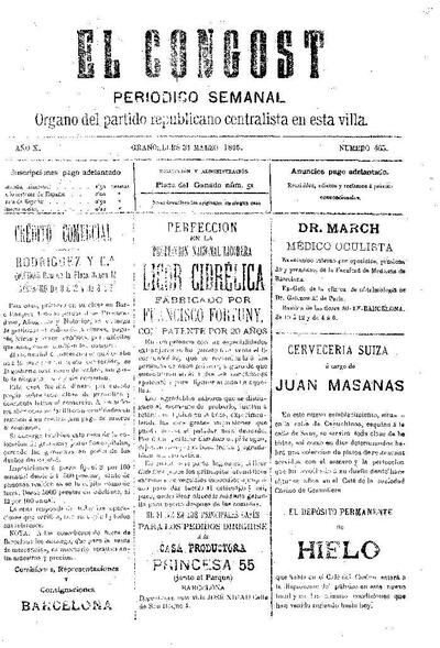 El Congost, 31/3/1895 [Issue]