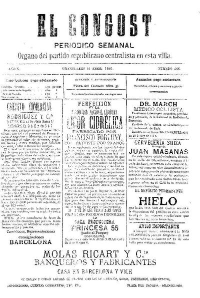 El Congost, 14/4/1895 [Issue]