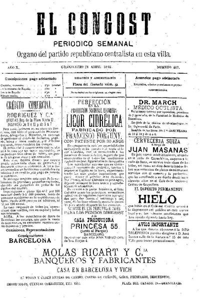 El Congost, 21/4/1895 [Issue]