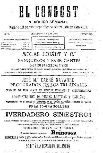 El Congost, 7/7/1895 [Issue]