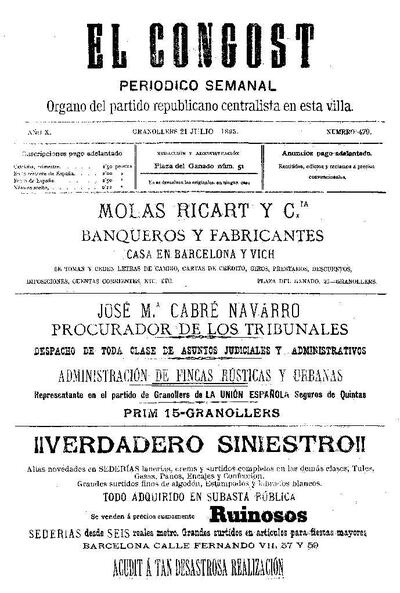 El Congost, 21/7/1895 [Issue]