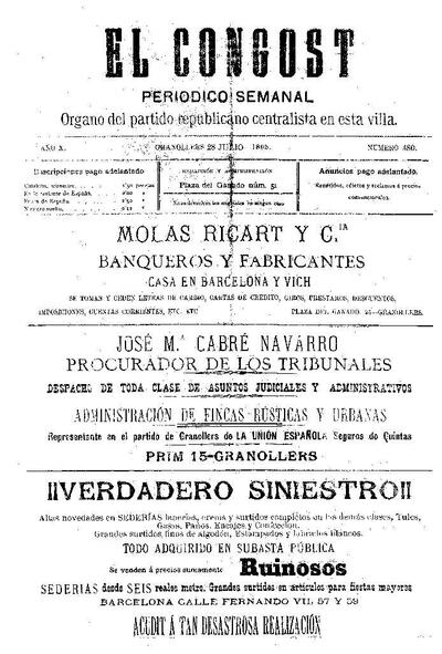 El Congost, 28/7/1895 [Issue]