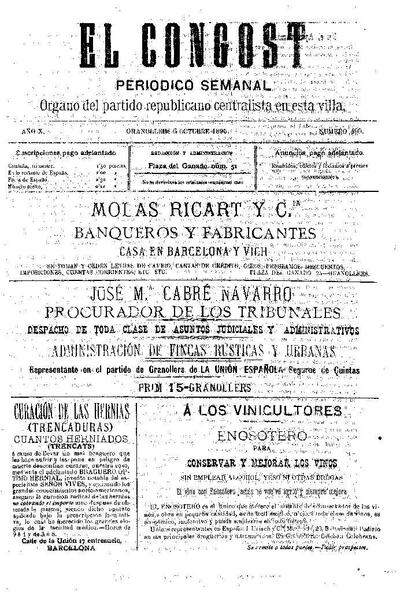 El Congost, 6/10/1895 [Issue]