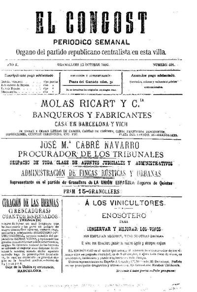 El Congost, 13/10/1895 [Issue]