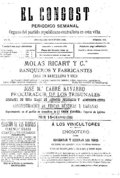 El Congost, 20/10/1895 [Issue]