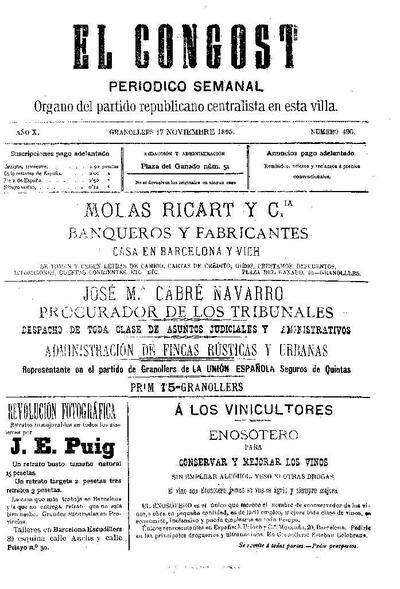 El Congost, 17/11/1895 [Issue]