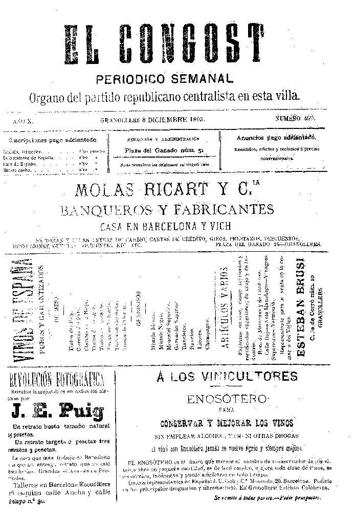 El Congost, 8/12/1895 [Issue]