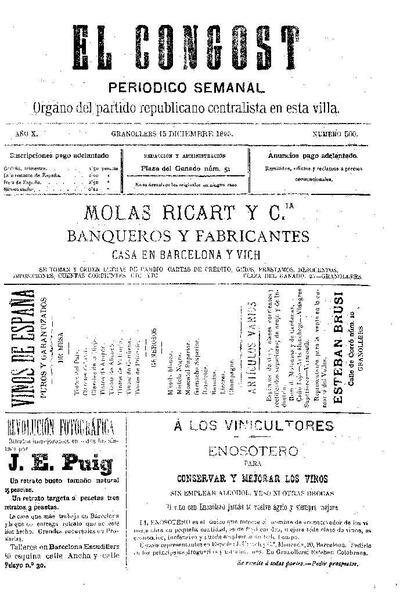 El Congost, 15/12/1895 [Issue]