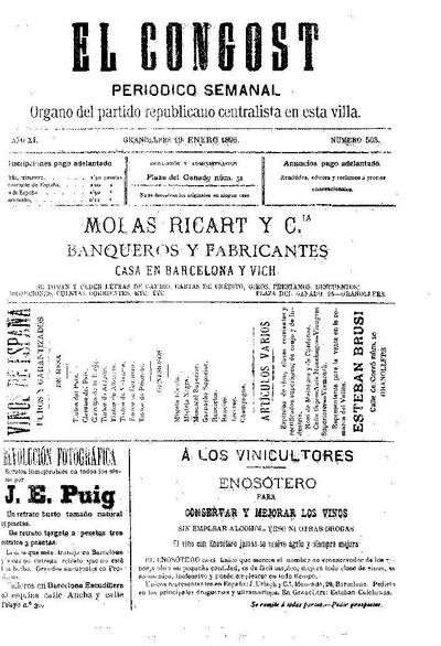 El Congost, 19/1/1896 [Issue]