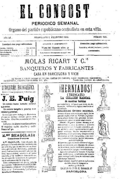 El Congost, 9/2/1896 [Issue]