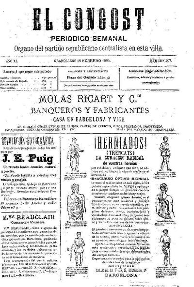 El Congost, 16/2/1896 [Issue]