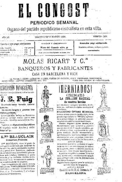 El Congost, 8/3/1896 [Issue]