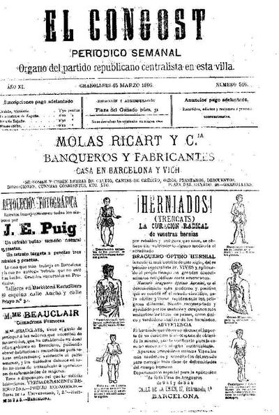 El Congost, 15/3/1896 [Issue]