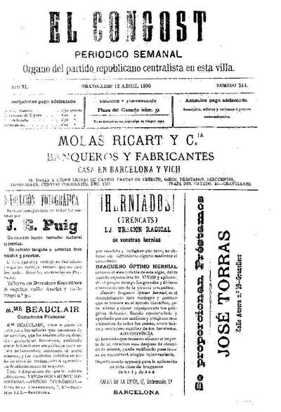 El Congost, 12/4/1896 [Issue]