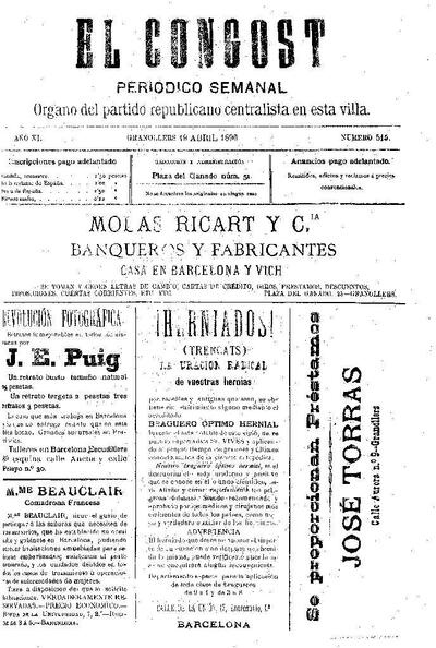 El Congost, 19/4/1896 [Issue]