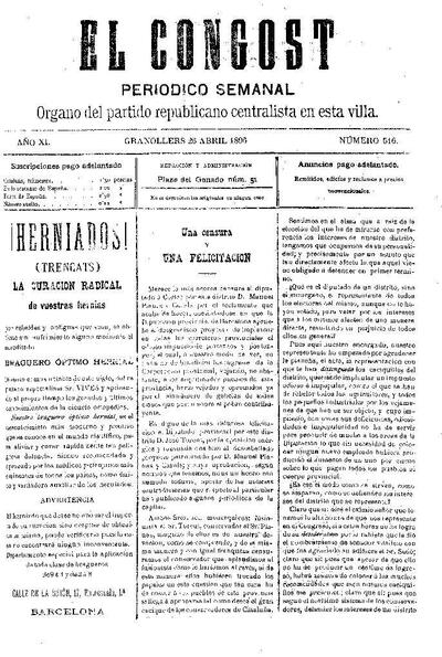 El Congost, 26/4/1896 [Issue]