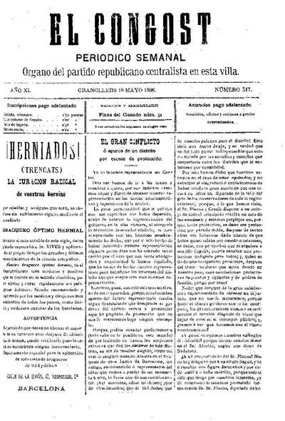 El Congost, 10/5/1896 [Issue]