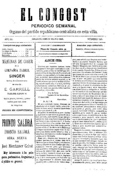 El Congost, 31/5/1896 [Issue]