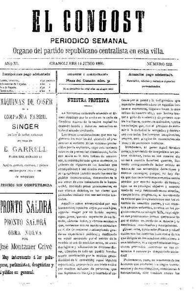 El Congost, 14/6/1896 [Issue]