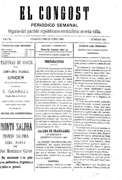 El Congost, 21/6/1896 [Issue]