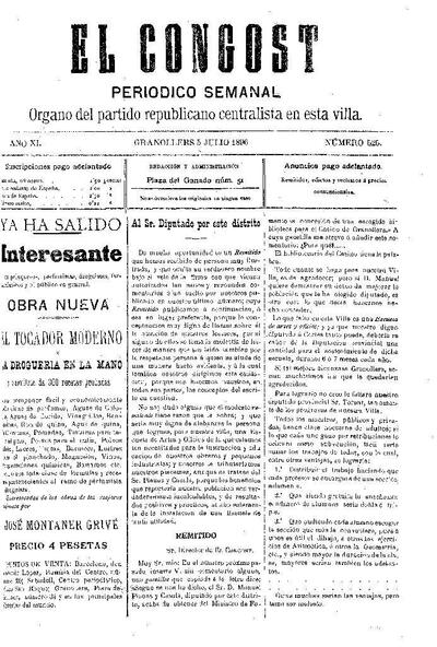 El Congost, 5/7/1896 [Issue]