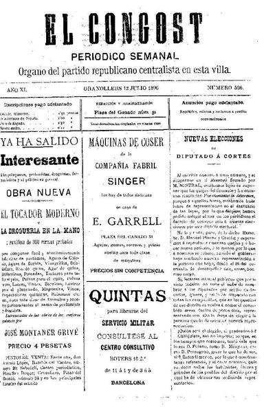 El Congost, 12/7/1896 [Issue]