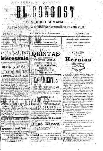 El Congost, 30/8/1896 [Issue]