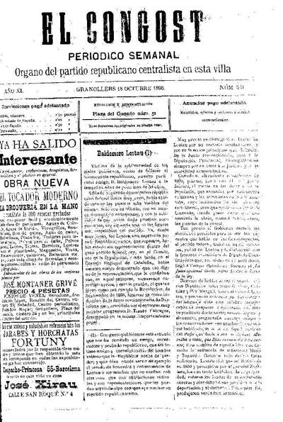 El Congost, 18/10/1896 [Issue]