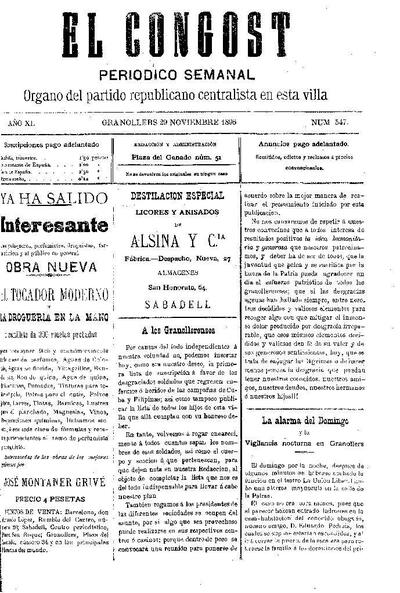 El Congost, 29/11/1896 [Issue]