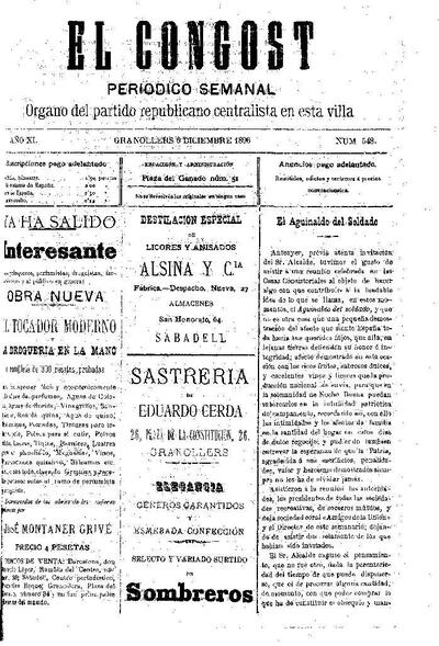 El Congost, 6/12/1896 [Issue]