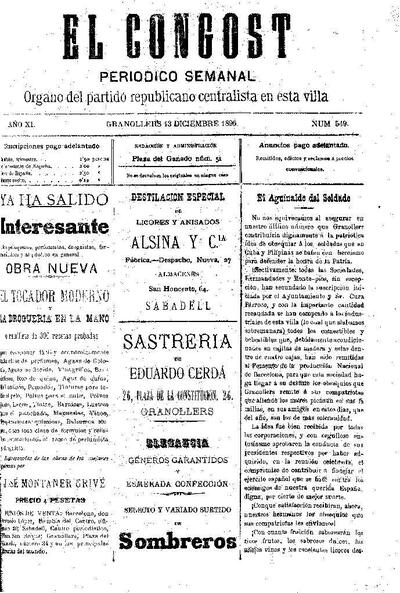 El Congost, 13/12/1896 [Issue]