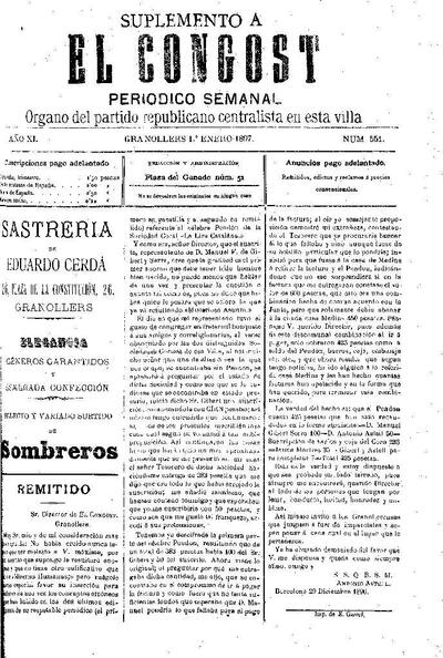 El Congost, 1/1/1897 [Issue]