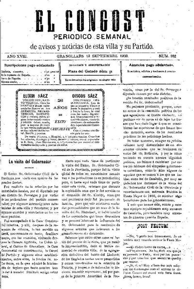 El Congost, 13/9/1903 [Exemplar]