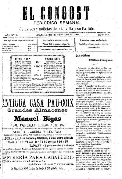 El Congost, 20/9/1903 [Exemplar]