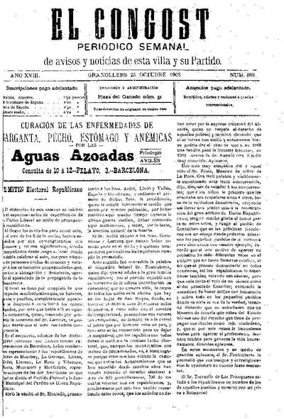 El Congost, 25/10/1903 [Exemplar]