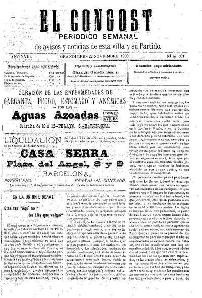 El Congost, 22/11/1903 [Exemplar]